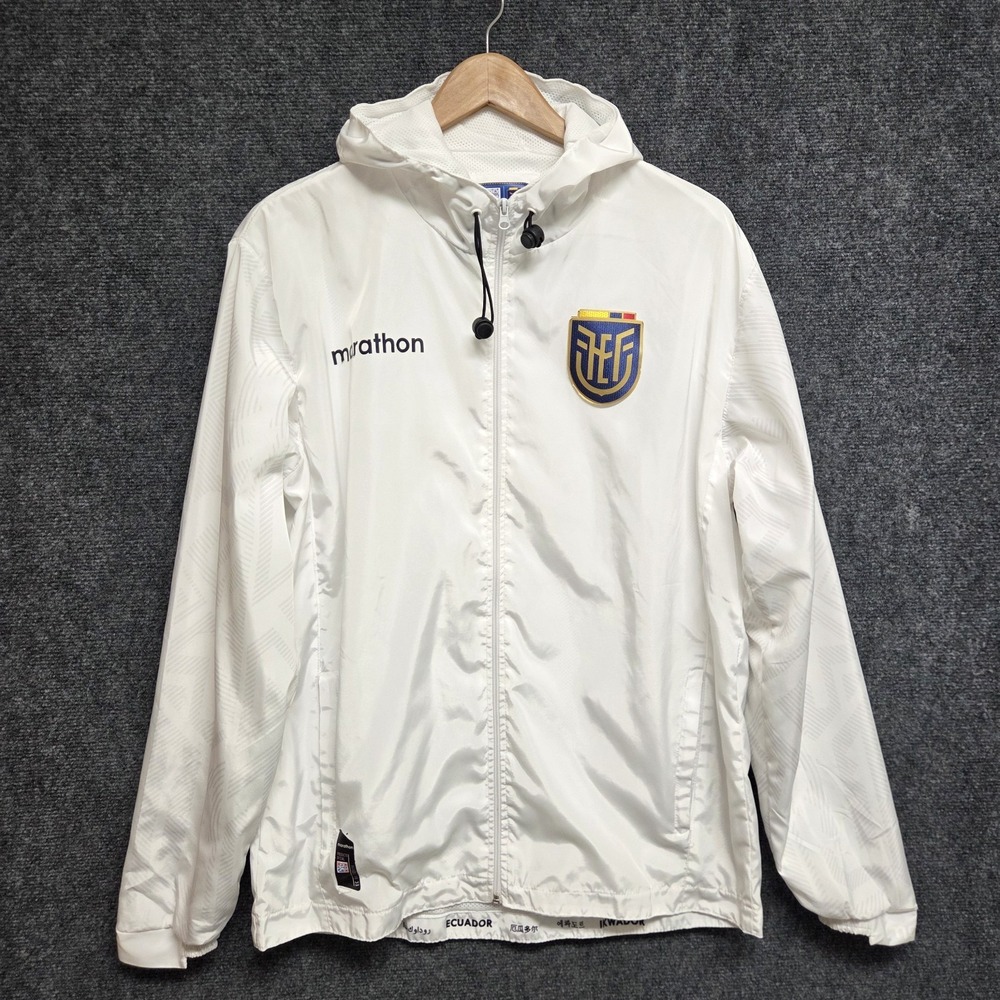 Ecuador National Team Rain Jacket Adult Large White Marathon Soccer Qatar FLAW